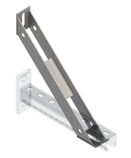 TERMOCLIP 09374001 Опора усиливающая 45˚ 38-41 L310 4F6 50x50x390, 4 мм