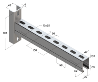 TERMOCLIP 09393003 Консоль седельная 41x62x1000, 2,5 мм