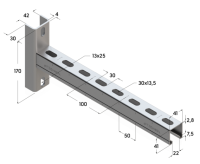 TERMOCLIP 09392003 Консоль седельная 41x41x400, 2 мм