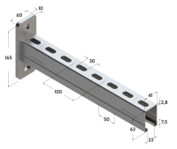 TERMOCLIP 09373001 Монтажная консоль ТСА 41x62x500, 2,5 мм