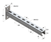 TERMOCLIP 09372002 Монтажная консоль ТСА 41x41x300, 2 мм