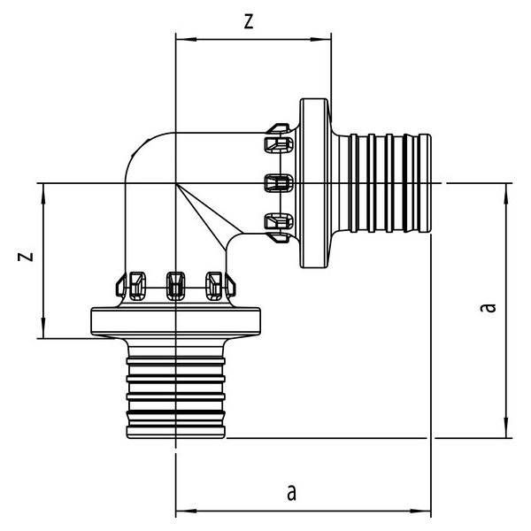 РЕХАУ 11600221001 RAUTITAN PX Угольник 90°, 20, PPSU
