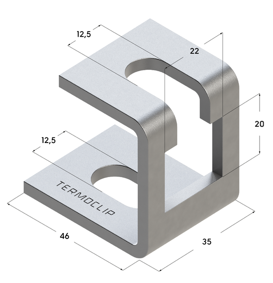 TERMOCLIP 09134001 Скоба 90˚ 4F2 35x40x46, 4 мм