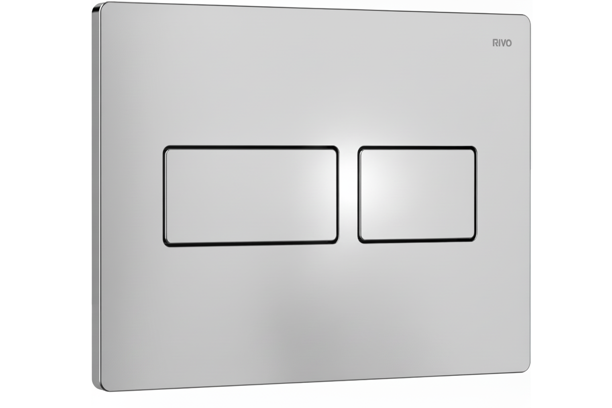 RIVO 301001 Touch LUX Металлическая панель смыва унитаза для системы двойного смыва, хром матовый